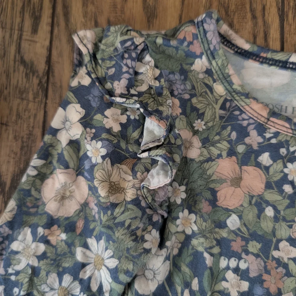 $ 💥3/$24 Posh Peanut‎ Jayla Floral Long Sleeve Ruffle Bodysuit